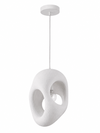 Lustră sculpturală 2600/A albă din fibră de sticlă, abajur organic 45 cm [2]