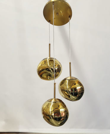 Lustră suspendată 3146/3 – 3 abajururi din sticlă fumurie sau aurie, înălțime reglabilă, E27 [1]