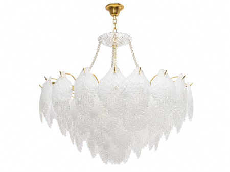Lustră Suspendată 9104 Auriu cu Frunze Decorative din Sticlă – Disponibilă în 3 Dimensiuni [1]