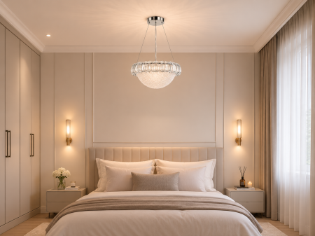 LUSTRE - Lustră Suspendată LED 1060/1, Metal Cromat și Acril