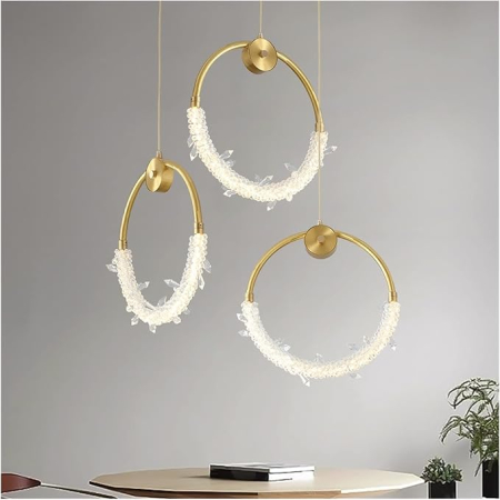 Lustră suspendată LED 6006/3 aurie cu cristale K9 premium [1]
