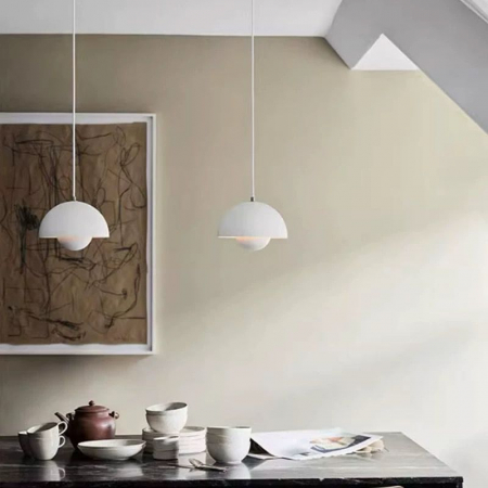 Pendul 110/1 WH – lustră suspendată albă din metal, E27, cablu reglabil [2]