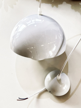 Pendul 110/1 WH – lustră suspendată albă din metal, E27, cablu reglabil [3]