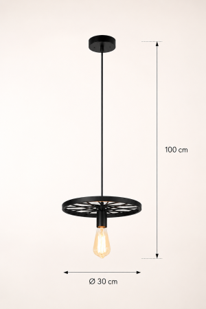 Pendul 1267/1 – metal negru, E27 LED, reglabil, design modern 30x30 cm [2]