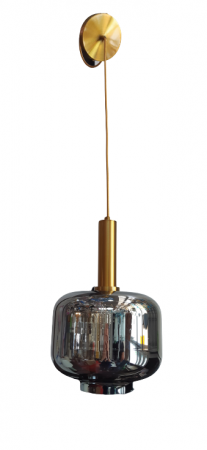 PENDULE - Pendul Moderna-L 19109 – sticlă fumurie oglindă, gold, E27, reglabil