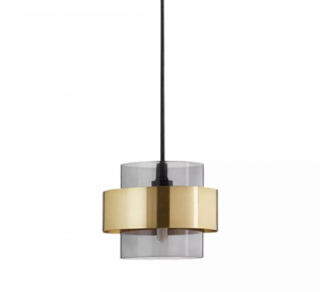 Pendul 9005/1 fumuriu-auriu, glob sticlă 20 cm, soclu E27, H reglabilă [1]