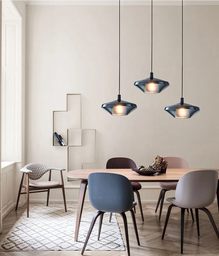 Lustră tip pendul 2312 C – sticlă fumurie, metal, E27, reglabilă [2]