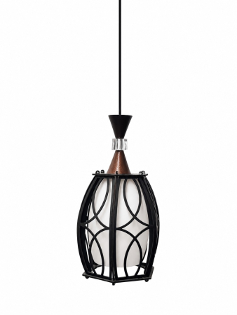 Pendul 2361/1 elegant cu abajur alb mat și detalii geometrice [2]