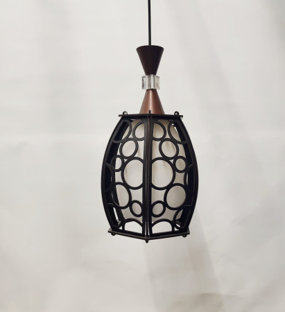 Pendul 2363/1 cu abajur sticlă mată și detalii lemn – design modern [5]