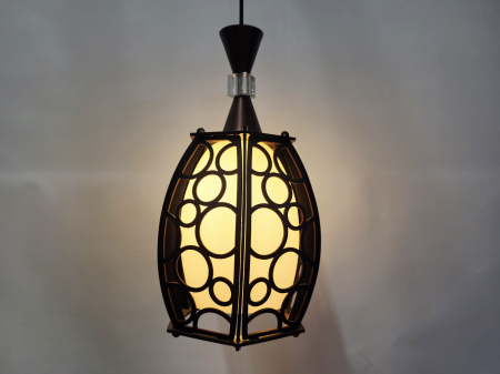 Pendul 2363/1 cu abajur sticlă mată și detalii lemn – design modern [4]