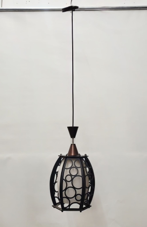 Pendul 2363/1 cu abajur sticlă mată și detalii lemn – design modern [1]