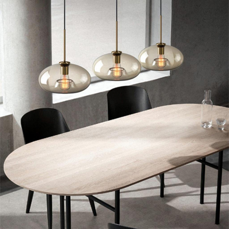 PENDULE - Pendul 3706 – sticlă amber & gold, E27, înălțime reglabilă