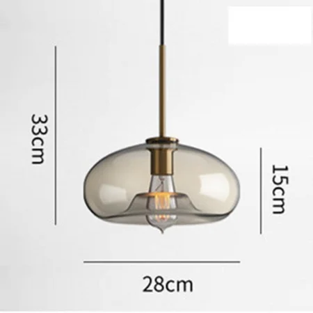 Pendul 3706 – sticlă amber & gold, E27, înălțime reglabilă [1]