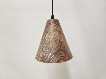 Pendul 611/1 maro cu efect de lemn, design perforat, E27 [2]