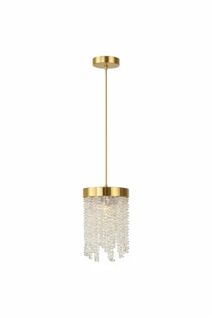 PENDULE - Pendul 6116/1 – iluminat modern cu franjuri din sticlă, finisaj auriu sau argintiu crom lucios