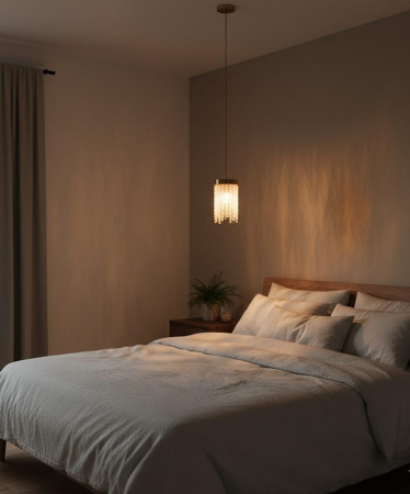 PENDULE - Pendul 6116/1 – iluminat modern cu franjuri din sticlă, finisaj auriu sau argintiu crom lucios