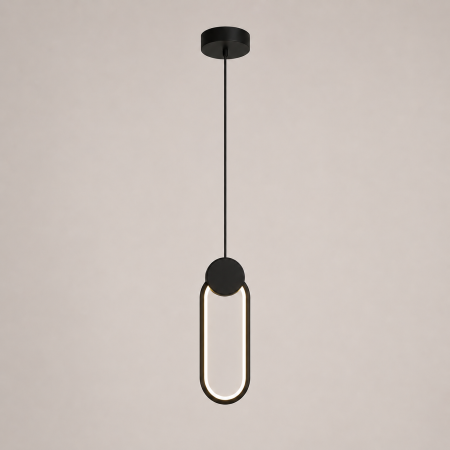 Pendul 6816 OV – LED integrat 12W, lumină reglabilă, aluminiu & silicon, negru elegant [1]