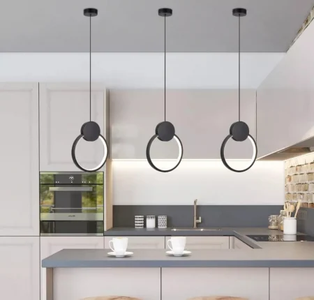 PENDULE - Pendul LED 6816 RD – negru, aluminiu și silicon, 12W, lumină reglabilă