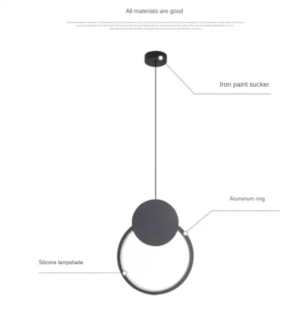 Pendul LED 6816 RD – negru, aluminiu și silicon, 12W, lumină reglabilă [2]