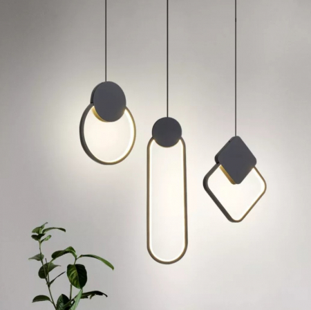 Pendul LED 6816 SQ – negru, aluminiu și silicon, 12W, lumină reglabilă [1]