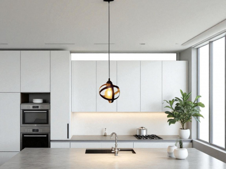 PENDULE - Pendul 7701/1 Negru – Iluminat Modern Sferic pentru Dormitor, Bucătărie și Living