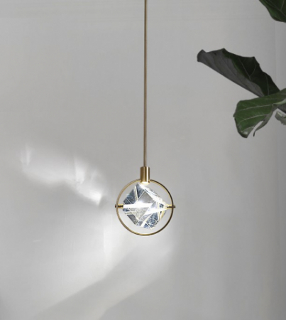 Pendul 8908 – sticlă și metal auriu, E14, glob 20 cm, înălțime reglabilă [2]