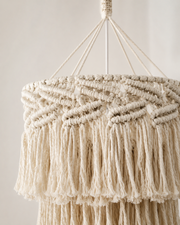 Pendul Boho Y006 din Bumbac Natural Bej Ø35 cm [2]