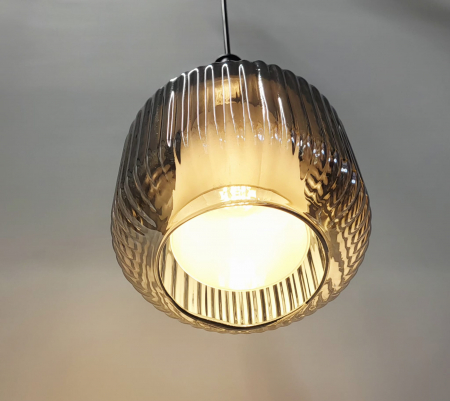 Pendul decorativ 7027/1 SM, sticlă fumurie și alb mat, cablu reglabil, E27 [2]