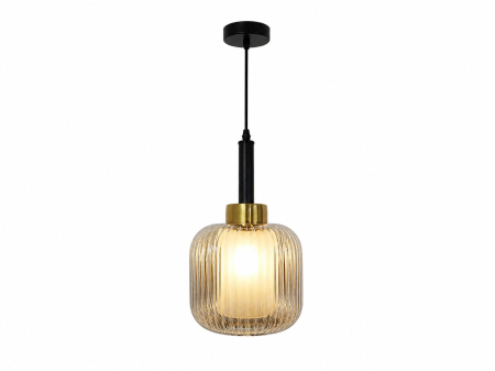Pendul decorativ 7027/1 SM, sticlă fumurie și alb mat, cablu reglabil, E27 [2]