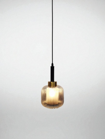 Pendul decorativ 7027/1 SM, sticlă fumurie și alb mat, cablu reglabil, E27 [3]