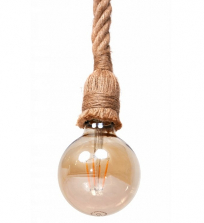 PENDULE - Pendul HJ 001/1 – sfoară textilă și metal, E27, stil rustic vintage, reglabil