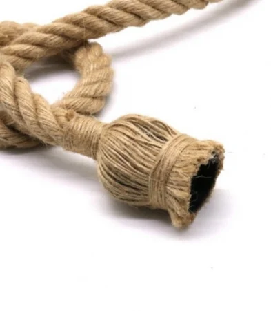 Pendul HJ 001/1 – sfoară textilă și metal, E27, stil rustic vintage, reglabil [3]