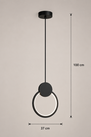Pendul LED 6816 RD – negru, aluminiu și silicon, 12W, lumină reglabilă [1]