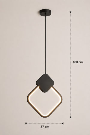 Pendul LED 6816 SQ – negru, aluminiu și silicon, 12W, lumină reglabilă [1]