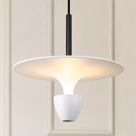 Pendul LED B405 circular din metal – alb, negru și auriu [1]