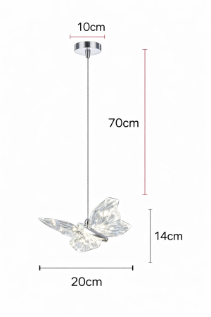 Pendul LED decorativ 1743/1 – design fluture din acril transparent [4]
