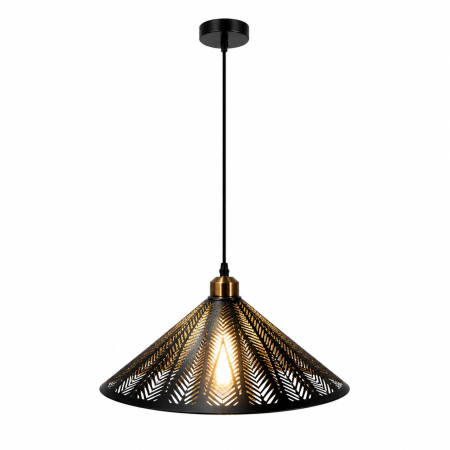 Pendul metalic 9110/1 BK, finisaj negru și auriu, design modern conic [1]