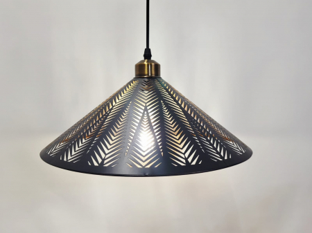 Pendul metalic 9110/1 BK, finisaj negru și auriu, design modern conic [2]