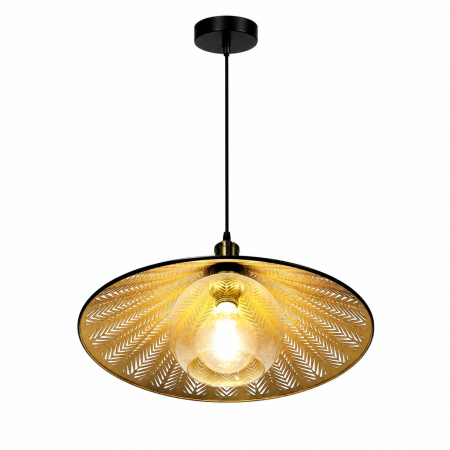 Pendul metalic 9110/1 BK, finisaj negru și auriu, design modern conic [2]