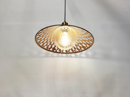 Pendul modern 9111/1 BK, negru cu interior auriu și sticlă aurie, E27 [3]