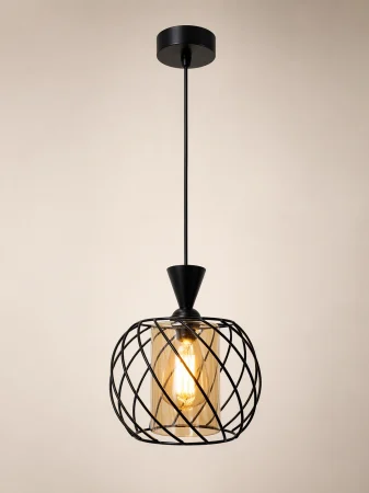 PENDULE - Pendul modern HJ3069/1 – glob sticlă auriu, metal negru, E27, reglabil