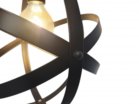 Pendul suspendat 1011/1 BK, glob metalic negru, E27, cablu reglabil [3]