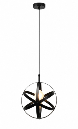 PENDULE - Pendul suspendat 1011/1 BK, glob metalic negru, E27, cablu reglabil