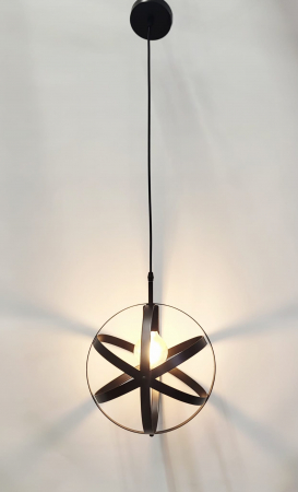 PENDULE - Pendul suspendat 1011/1 BK, glob metalic negru, E27, cablu reglabil