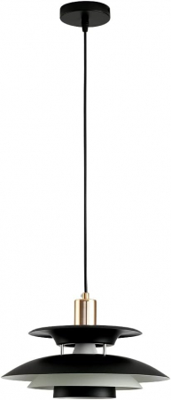 Pendul WX001/30cm – metal negru/alb/gold, E27, înălțime reglabilă [1]