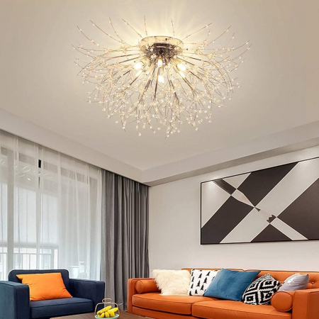 Plafonieră 2403/500 LED 5xG9, 50 cm, Temperatură reglabilă 3000-4000-6500K, Metal Argintiu & Acril [1]