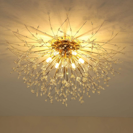 LUSTRE - Plafonieră 2403/500 LED 5xG9, 50 cm, Temperatură reglabilă 3000-4000-6500K, Metal Auriu & Acril