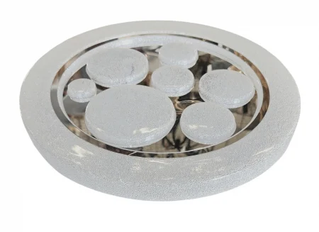 Plafonieră LED 8332/400, Ø40 cm, 36W, lumină caldă-neutră-rece, cu telecomandă, design modern argintiu-alb [1]