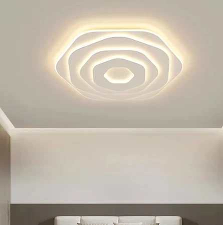 APLICE SI PLAFONIERE - Plafoniera HBW 00 albă, LED cu telecomandă, 40x40x10 cm, lumină reglabilă