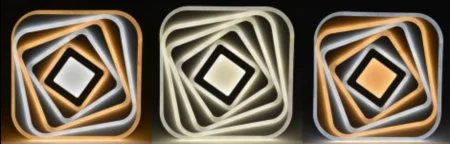 Plafonieră LED 200W cu telecomandă, reglaj lumină caldă/neutră/rece, 50x50 cm, alb, [3]